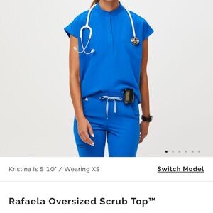 Figs royal blue scrub set